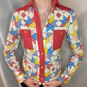 Vintage quilted button down shirt